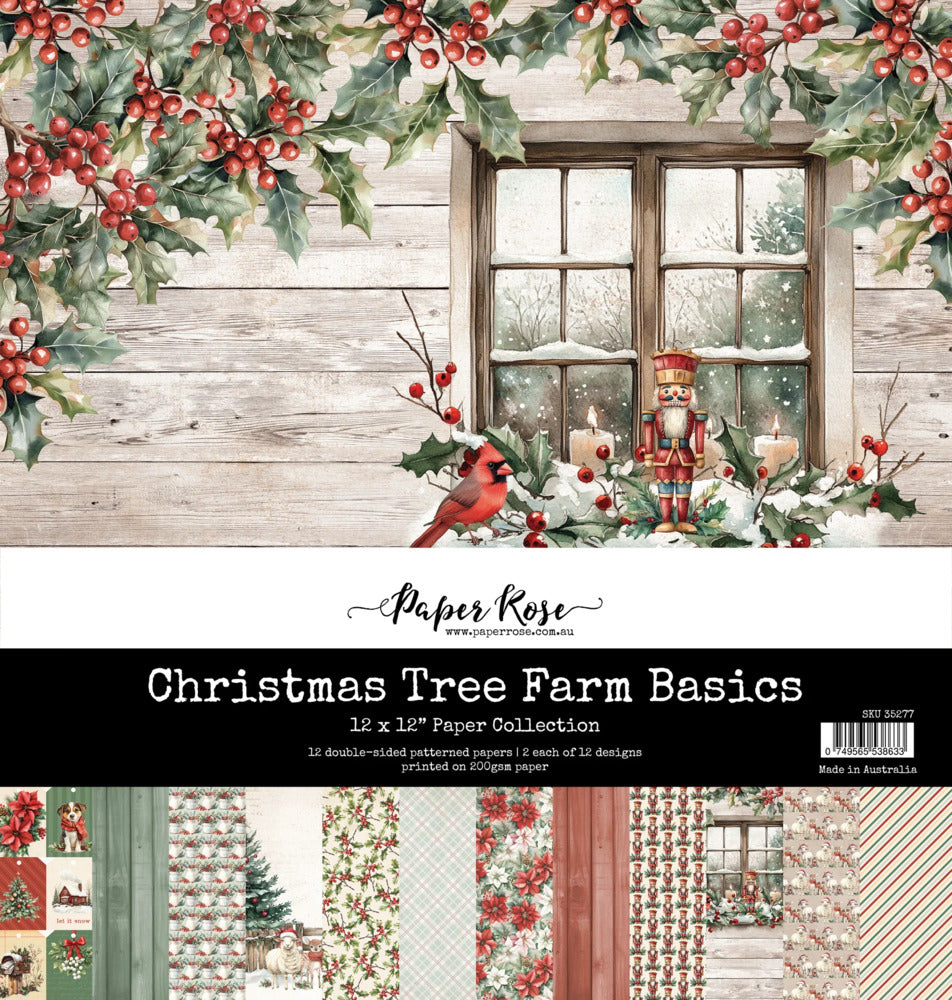 12X12 Paper Collection, Christmas Tree Farm Basics
