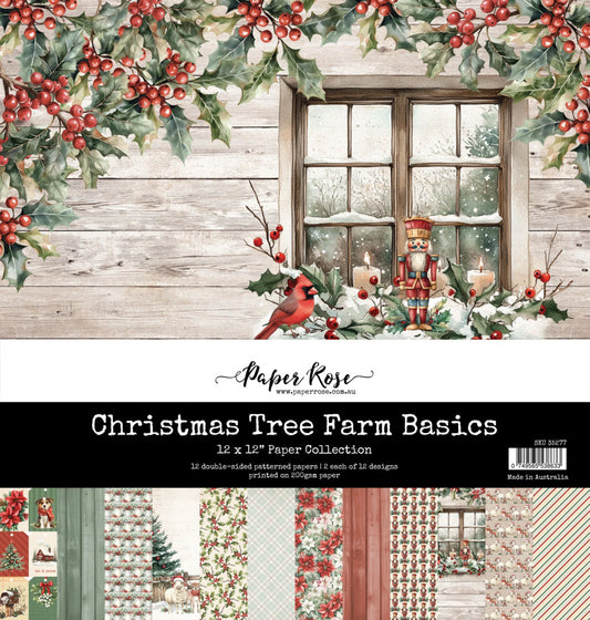 12X12 Paper Collection, Christmas Tree Farm Basics