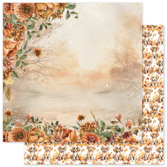 12X12 Patterned Paper, Autumn Florals Basics D