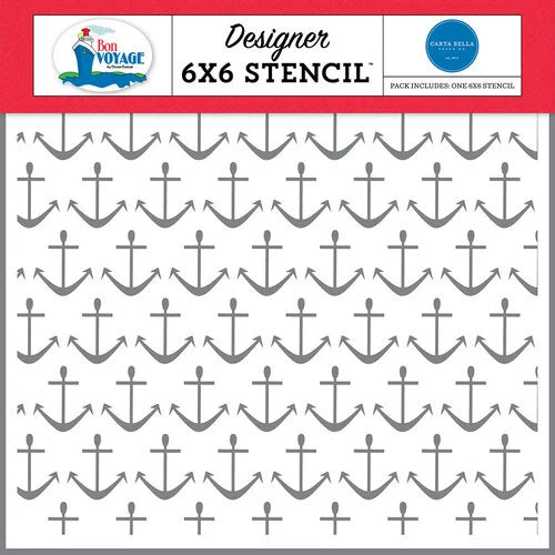 Stencil Bon Voyage Anchors