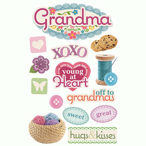 3D stickers Grandma