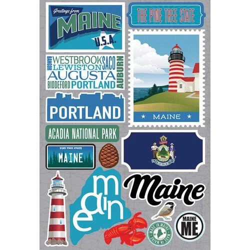 Travel stickers Maine