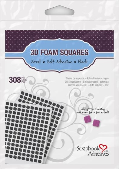 3D Foam Squares, Small Black