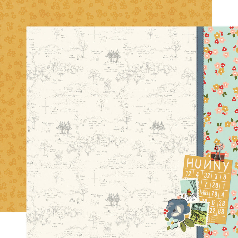 12X12 Patterned Paper, Say Cheese Classic Pooh - Sweet As Hunny
