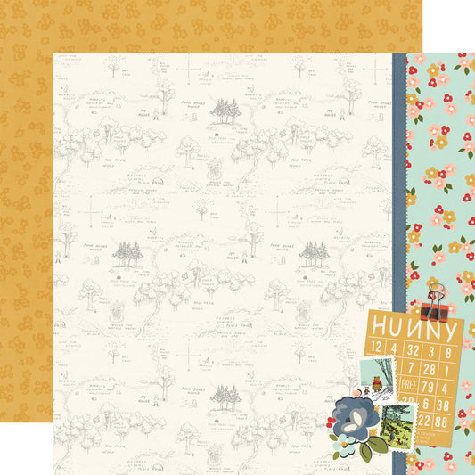 12X12 Patterned Paper, Say Cheese Classic Pooh - Sweet As Hunny