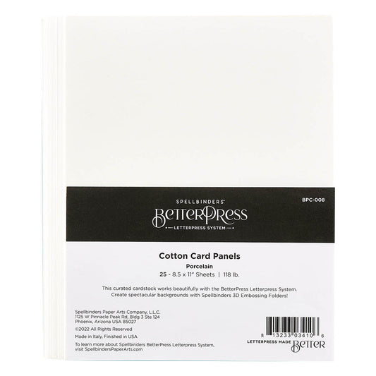 BetterPress 8.5X11 Cotton Sheets, Porcelain