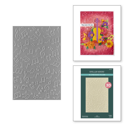 3D Embossing Folder, Bibi's Musical Notes - Musical Notes