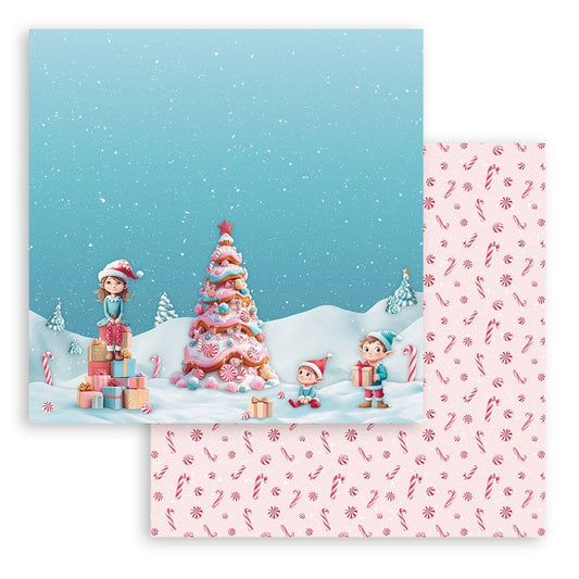12X12 Patterned Paper, Candy Christmas - Tree
