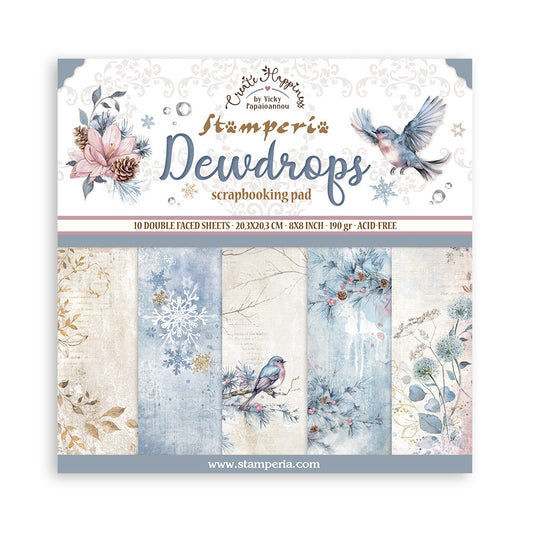 (8"X8") Paper Pad, Create Happiness Dewdrops