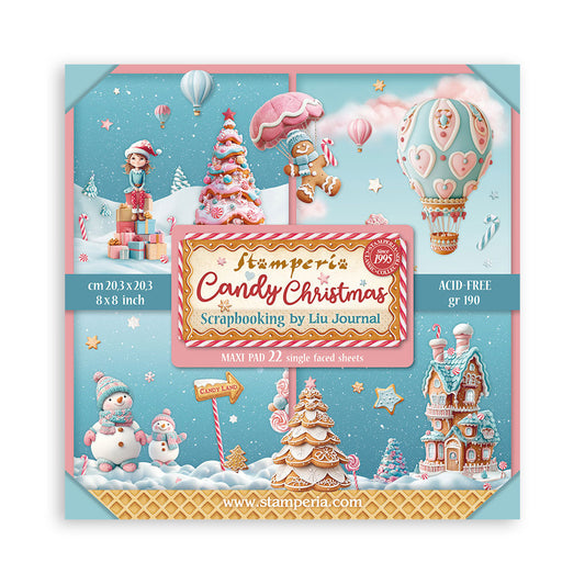 8X8 Maxi Paper Pad, Candy Christmas