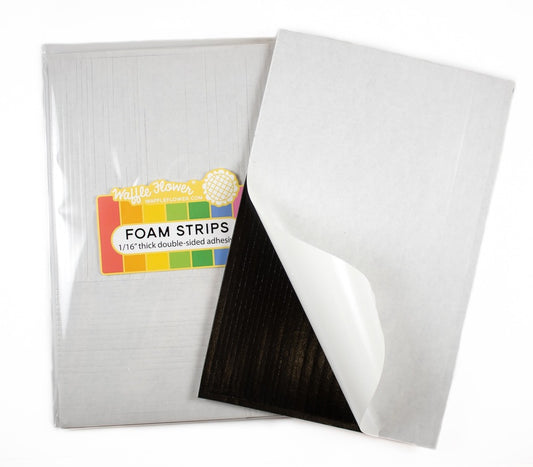 Adhesive Foam Strips, Black 1/16" Thick