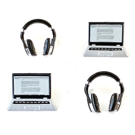 Eyelet Outlet Brads laptop and headphones